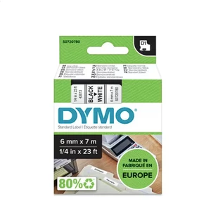 DYMO - Feliratozó készülék szalag 6mm fekete/fehér, S0720780