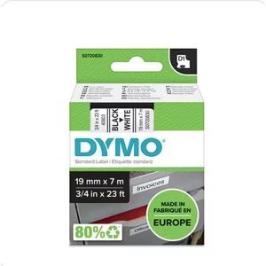 DYMO - Feliratozó készülék szalag 19mmx7m fekete/fehér, S0720830