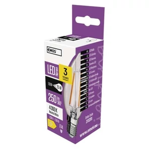 Led izzó Filament gyertya,  E14,  1,8 W (25 W),  250 lm,  természetes fehér ZF3201 8592920114940