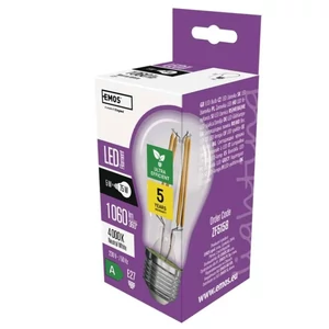 LED izzó Filament A60 / E27 / 5 W (75 W) / 1 060 lm / természetes fehér