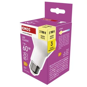 Emos LED izzó Classic R63 / E27 / 7 W  (60 W) / 806 lm / Meleg fehér ZQ7E41 1525733294