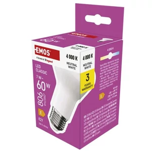 Emos LED izzó Classic R63 / E27 / 7 W  (60 W) / 806 lm / Természetes fehér ZQ7E43 1525733487