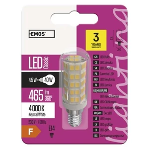 Led izzó páraelszívóba Classic JC,  E14,  4,5 W (40 W),  465 lm,  természetes fehér ZQ9141 8592920068380