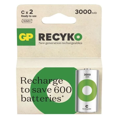 GP ReCyko NiMH Akkumulátor HR14 (C) 3000mAh 2db