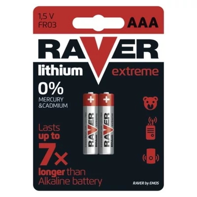 Raver Lítium elem AAA 2db/bliszter B7811 8595025364357