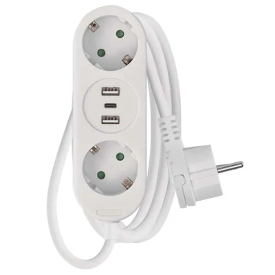 Emos HOSSZABBÍTÓ 2ALJ.+2×USB A+1×USB C, 1,5M P0221U 1902020150