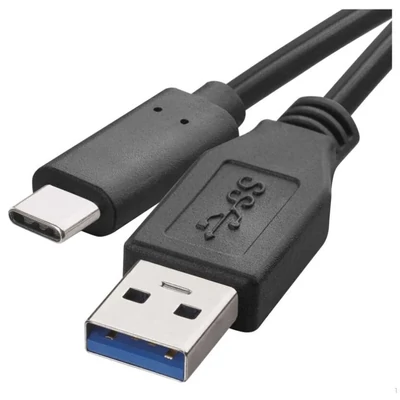 Töltő- és adatkábel USB-A 3.0 / USB-C 3.1, 1 m, fekete SM7021BL