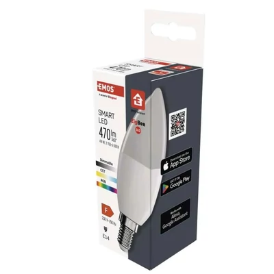 LED izzó GoSmart gyertya / E14 / 4,8 W (40 W) / 470 lm / RGB / dimmelhető / Zigbee ZQZ322R